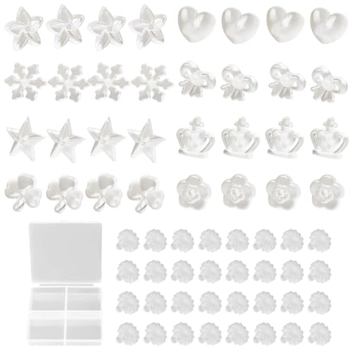 EHDWXVZM 16 Paires De Boucles d'oreilles en Résine Et 1 Boîte De Rangement en Plastique, Boucles d'oreilles Transparentes, Boîte De Rangement Transparente...