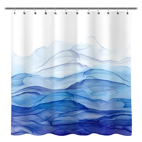 Rideau de douche aquarelle bleu 180x180 cm décor océan