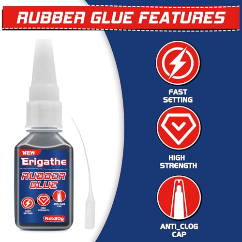 Rubber Glue, 30g Black Adhesive for Shoes, Metal, Plastic and DIY, with Anti-Clog Cap, Waterproof, Heat-Resistant (1)