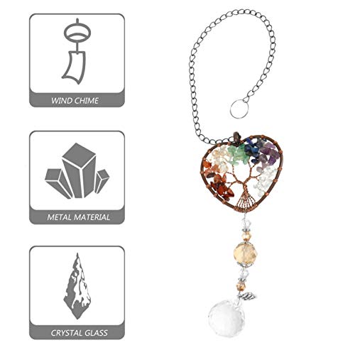 DOITOOL 2Pcs Suncatchers Cristais Coletor Do Sol Pendurado Da Árvore Da Vida Chakra Contas Cadeia Ra