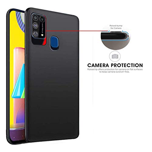 Image of Casotec Matte Finish Pudding Soft Silicon TPU Back Case Cover for Samsung Galaxy M31 - Black