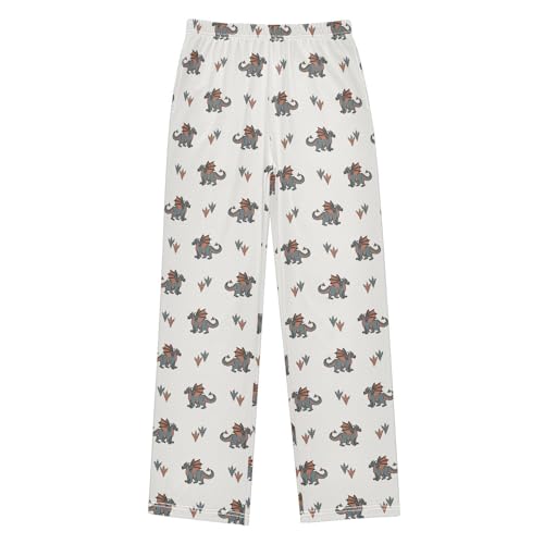 Dragon and Footprint Boys Long Pants Soft Trousers Elastic Waist Kids Lounge Bottoms with Pockets S-XL