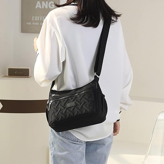 Women Travel Handbag, Nylon Shoulder Messenger Bag, Waterproof Lightweight Messenger Purses and Handbags2