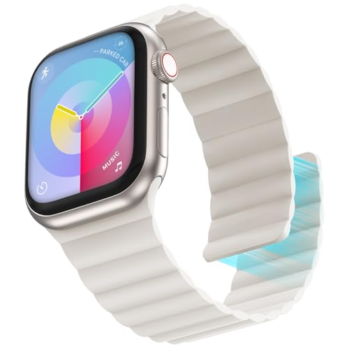 KADES Compatible for Apple Watch Series 49mm 45mm 44mm 42mm 41mm 40mm 38mm Band for Women Men, Silicone Magnetic Loop Watch Band for Apple Watch 9 8 7 6 5 4 SE 3 2 1 Ultra 2/1