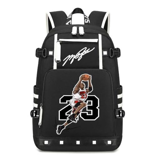 buluuoor Basketball Star 23 Athletes Laptop Backpack Student Backpack Men Women Ultra Light Travel Bag (Black2)