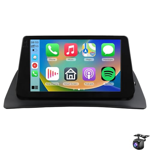 Radio para coche Re nault Kangoo 2009 2018 Mirror Link pantalla táctil de 9″estéreo GPS navegación por satélite Carplay inalámbrico Android Auto Bluetooth WiFi FM cámara unidad pri(Color:8 CORE 2+32G)