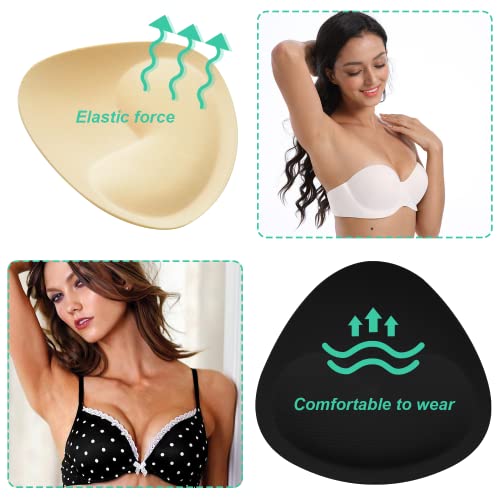 TopBine Silicone Bra Inserts Self-Adhesive Bra Pads Inserts Removable Sticky Breast Enhancer Pads Breast Lifter for Women