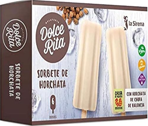 La Sirena Dolce Rita Sorbete De Horchata, 6 X 60ml (Congelado). Sin Lactosa Y Sin Gluten