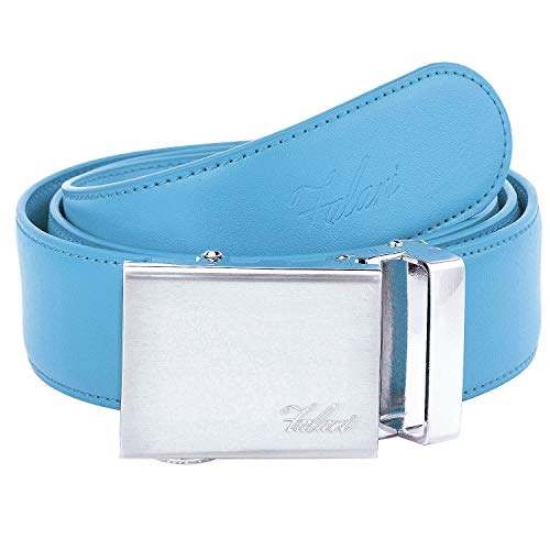 Image of Falari Men Unisex Genuine Leather Ratchet Dress and Casual Belt, Automatic Sliding Buckle, Trim to Fit
