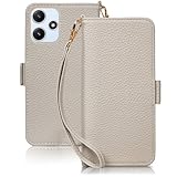 SZJAMIE Xiaomi Redmi 12 5G ケース 手帳型 XIG03 手帳型ケース シャオミ レドミ12 5g ケース カバー おしゃれ レッドミ12 5g 携帯ケース 軽量 薄型 可愛い 人気 耐衝撃 防水 カード収納 純正 財布型 ブランド 横置きスタンド機能 ストラップ付き スマホケース(Xiaomi Redmi 12 5G (XIG03)対応,グレー)