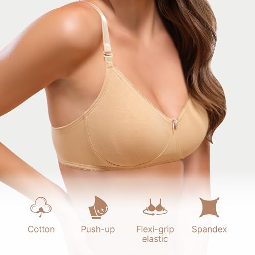 Image of Enamor A055 Comfort Shaper Cotton Plus Size T-Shirt Bra for Women- High Coverage, Non Padded and Wirefree