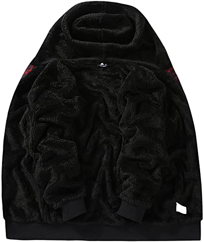 Flannel Hoodies for Men Heavyweight Fleece Sweatshirt Full Zip Up Thick Sherpa Lined Jacket2