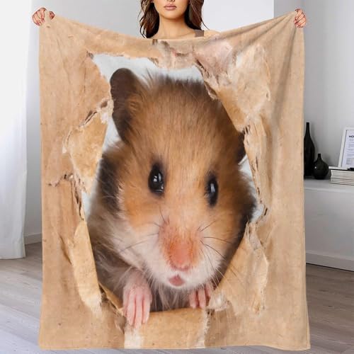 Couverture hamster 3D lavable en machine, le plaid chaud indispensable pour vos invités - 4