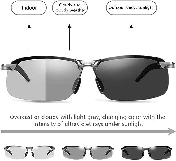 Polarized Photochromic Sunglasses UV400 Sports Day and Night Driving Glasses Ultra-Light Sun Glasses Eyewear Cycling Glasses and Goggles, Photochromic Sunglasses3