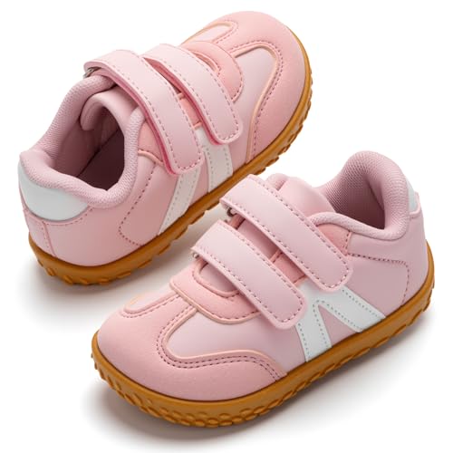 tombik Toddler Girls Shoes Dual Hook and Loops Sneakers Lightweight First Walking Shoes with Wide...