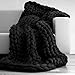 Produktbild Queta Chunky Knitted Blanket,Blend Arm Knit Throw Yarn Pet Bed Chair Sofa Yoga Mat Rug Blanket Bedroom Decor,Black