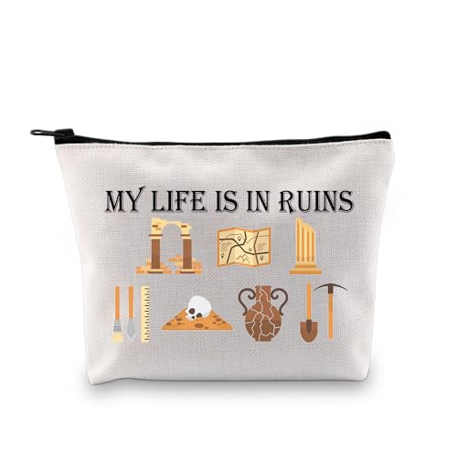 PLITI Archaeology Gifts for Women Archaeologist Gift My Life is in Ruin Funny Archaeology Student Zipper Pouch (My Life bagU)