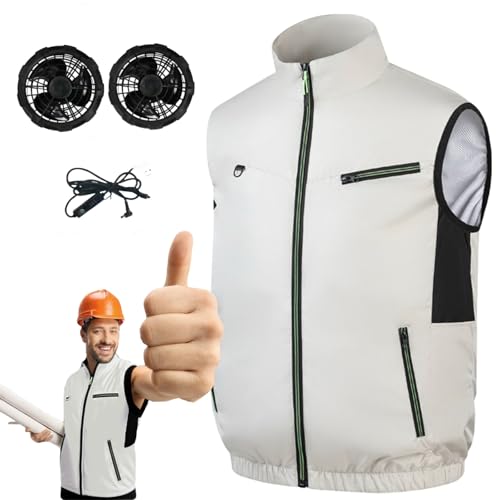 Noraui 2025 Storm Fan Jacket, Cooling Fan Vest for Men, 360 Cooling Vest for Men with Two Fans, Stay Cool & Comfortable