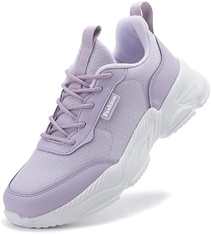 GSLMOLN Women’s Fashion Sneakers Slip Resistant Beathable Mesh Knitted Soft Sole Lace Up Workout Sport Work Casual Tennis Platform Chunky Walking Shoes