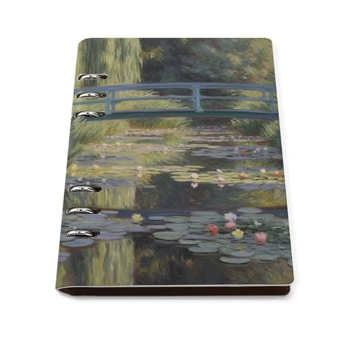 Carnet de notes A5 rechargeable de haute qualité au motif nénuphar