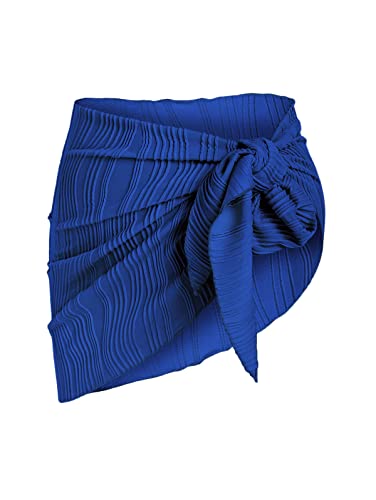 Image of ZAFUL Women's Sarong Coverups Beach Wrap Sheer Bikini Cover Up Mini Skirt | Wraps Swimwear, Cover Ups for Swimwear, Multi-Wear, Texture, Floral