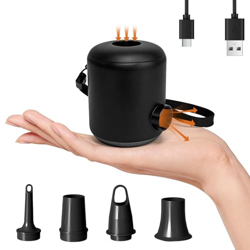 Pompe à air électrique rechargeable 4000 Pa pour matelas et camping noir