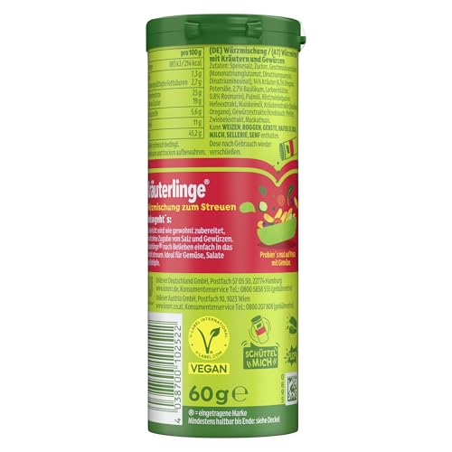 Knorr Kräuterlinge Italienische Kräuter Würzmischung zum Streuen für Pasta, Gemüse oder einen Salat 60 g 3