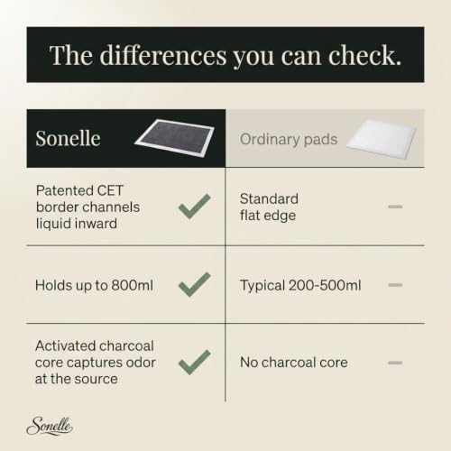 Image of Charcoal Pee Pads for Dogs - Large 29.5 inchx23.6 inch Puppy Pads, Activated Charcoal Odor Control - Leak-Proof CET Edge, 7-Layer 800ml Absorption, Quick-Dry - Made in Korea - 30 Count
