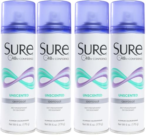 Aerosol Anti-Perspirant and Deodorant - Unscented by Sure for Unisex - 6 oz Deodorant Spray - Pack of 4 image 3