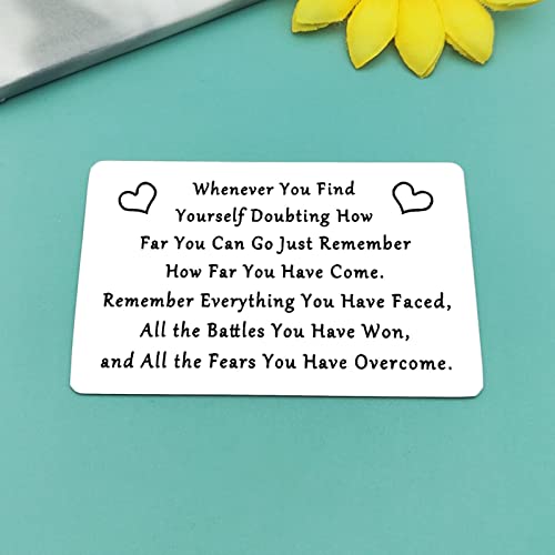 Inspirational Wallet Insert Card Gifts Encourage Gift for Cancer Survivor Sobriety Metal Wallet Card Gifts for Men Surgery Recovery Gifts for Friends Mothers Day Fathers Day Recovery Gift for Women2