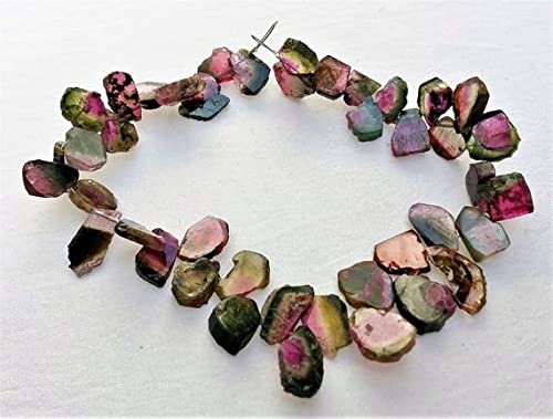 Tourmaline pastèque naturelle LKBEADS, tranches lisses de 87 ct pour bijoux porteurs d'histoire