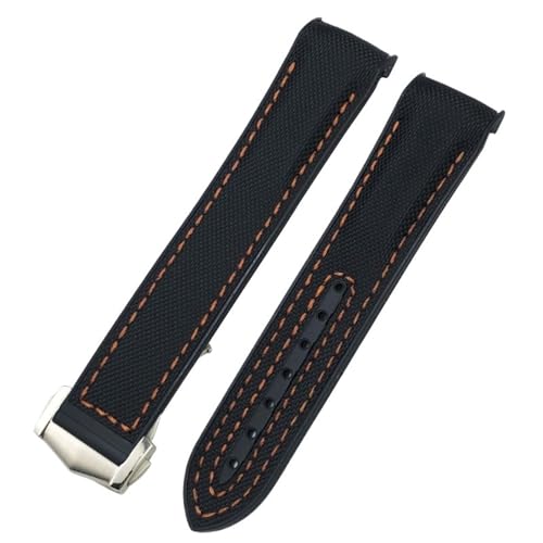 Bracelet de montre pour Omega Seamaster 300 en nylon bleu et rouge