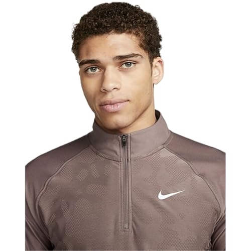 Nike Pulôver de golfe Dri-Fit ADV Tour 1/2 com zíper, Marrom, X-Large