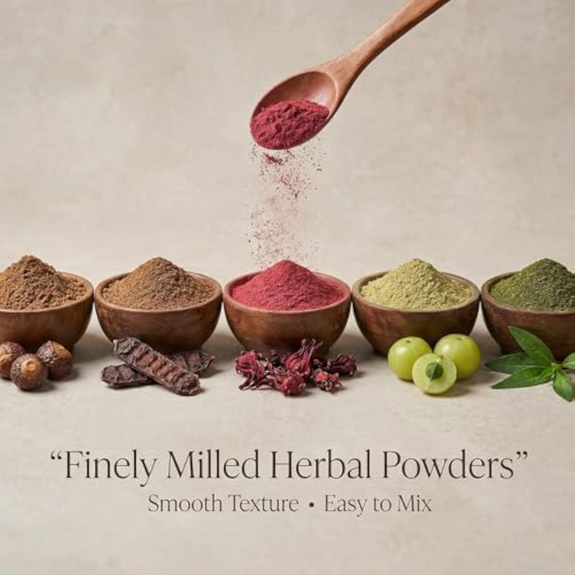 Amla, Reetha, Shikakai, Bhringraj and Hibiscus Powder Combo Pack - 150g each