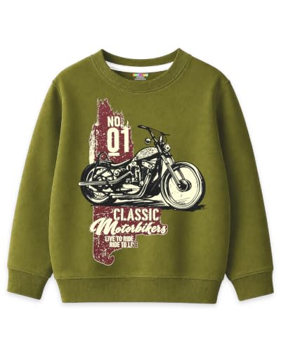 Image of Kuchipoo Boys Regular Fit Graphic Printed Full Sleeve Round Neck Winterwear Sweatshirt