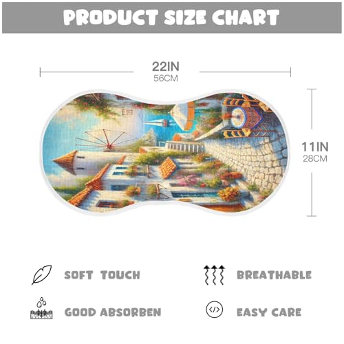 Alley Windmill Flower Blue Baby Burp Cloths Absorbent Muslin Soft Burp Cloth Rags Cotton Burp Clothes for Girl Unisex Boy Newborn 1 Pack 22x11 Inches2
