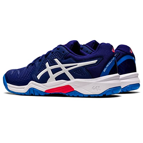 ASICS Kid's GEL-RESOLUTION 8 Grade School Tennis Shoes, 5.5, DIVE BLUE/WHITE3