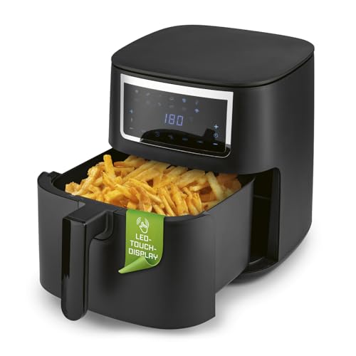 GOURMETmaxx Friggitrice digitale XXL ad aria calda 9 litri | Frittura senza grassi, con spiedo rotante per pollo e shashlik | Friggitrice, forno e grill rotante in un unico apparecchio