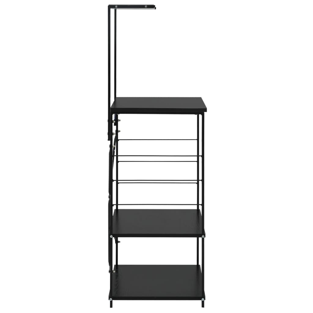 Mikrowellenregal Schwarz 60x39,6x123 cm Holzwerkstoff,Heim & Garten,Küche & Esszimmer,Küchenhelfer & -utensilien,Küchenorganizer,Küchenutensilienhalter & -ablagen,Schwarz,11 kg-288238