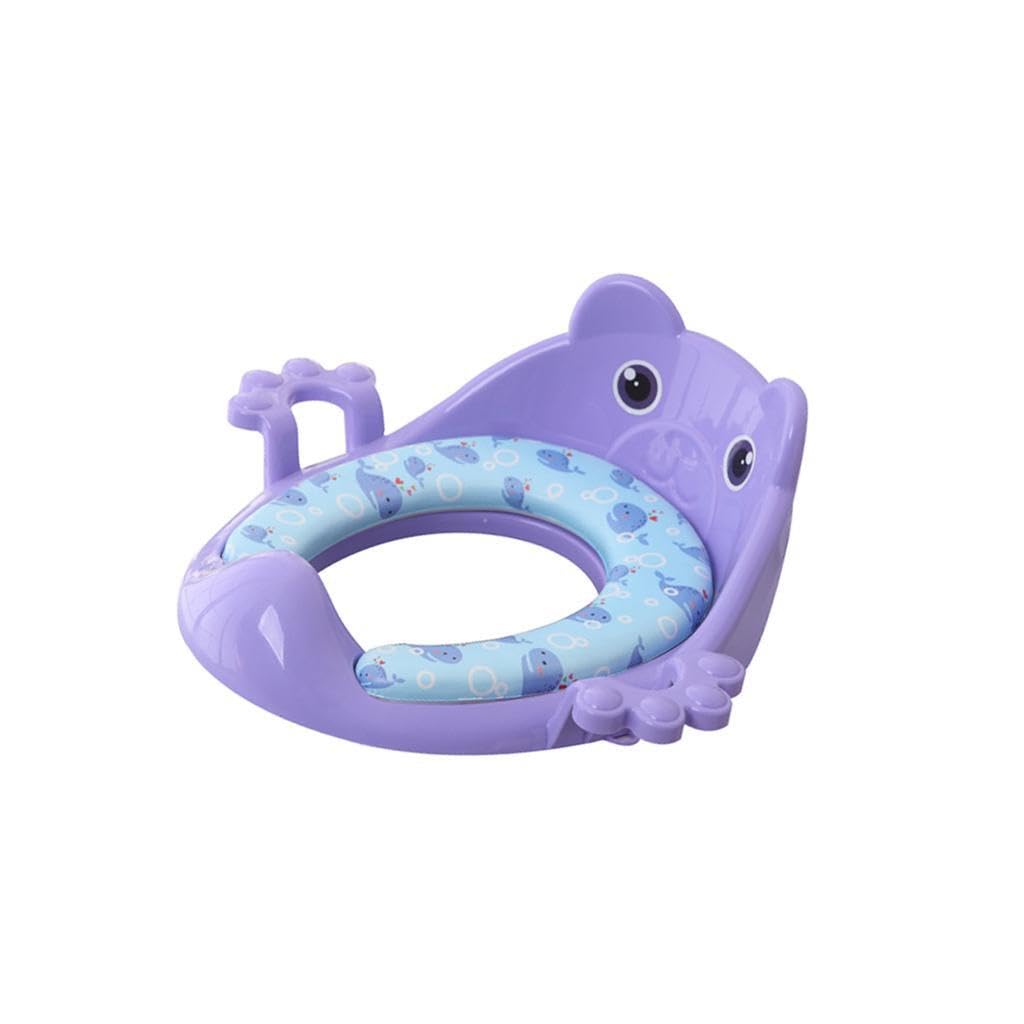 Sedile WC per bambini Sedile antiscivolo con maniglie di presa Cartoon e spazio di archiviazione salvaspazio rapido e semplice. Vasino da toilette antiscivolo