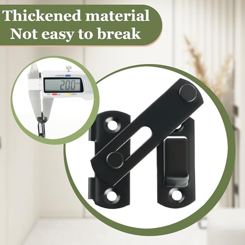 Image of Alise 2 pcs Flip Latch Gate Latch,3 inch Stainless Steel Barn Door Lock,Anti-Theft Lock,Safety Door Lock for Wooden Fence,Matte Black Finish MS9003B-2P | Heavy Duty Gate Hardware ,Security Flip Latch,Anti-theft Latch for Barn Wood Fence Sliding French Doors