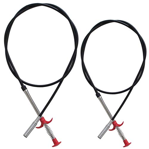 Dredging Tools Drain Hose Cleaner Sticks Cleaner Bendable Hook Clip, Multifunctional Sewer Hair Dredge Device, Spring Loaded Grabber Pickup Pipe Dredging Tool, for Bathroom Kitchen,90/60cm (Multi)