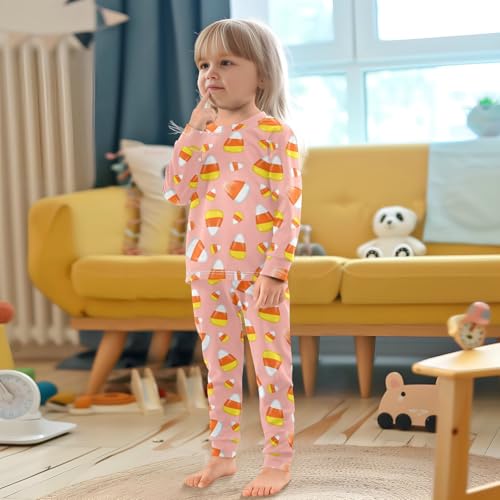 Pajama Sets Long Sleeve Halloween Sweet Candy Corn Soft Comfy Sleepwear 2 Piece PJS 3-8T 5