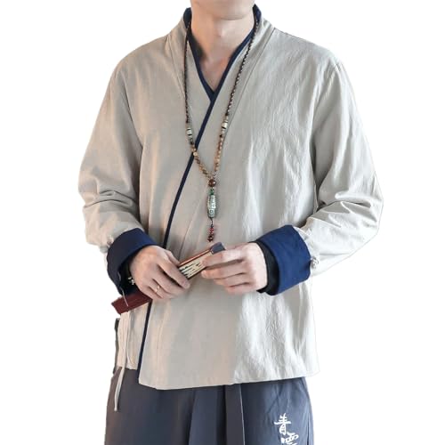 Kimono homme veste cardigan streetwear Harajuku automne en coton style samouraï