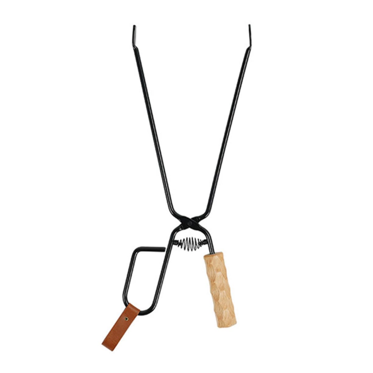 ibasenice Barbecue Charcoal Clip Handle Bbq Tong Ergonomic Grip for Outdoor Campfire Fireplace and Backyard Cooking Iron Clamp for Charcoal and Firewood