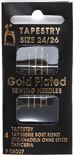 Pony Gold Plated Cross Stitch Needles Size 24-26