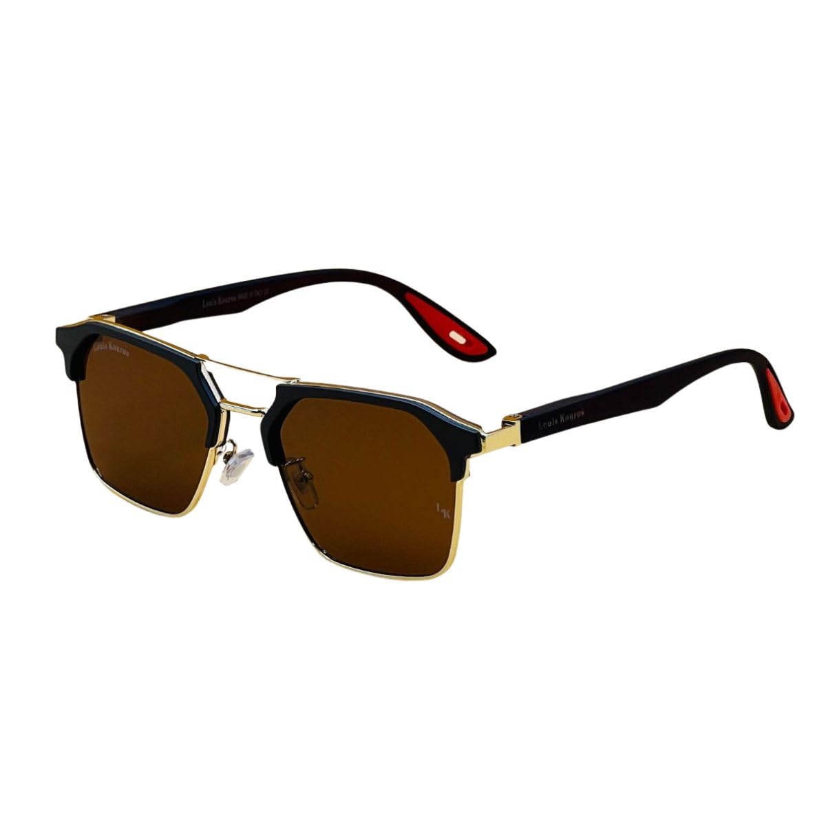Louis Kouros MILANO Retro Square Sunglasses Ban all Rays for Men & Women | Trendy polarized Sunglasses Classic | UV400 Pro...