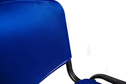 Lote De 4 Sillas Apilables con Pala Abatible para Apuntes - Modelo 43P - Sillas con Brazo Extensible y Flexible para Aulas, Academias y Oficinas (Azul)