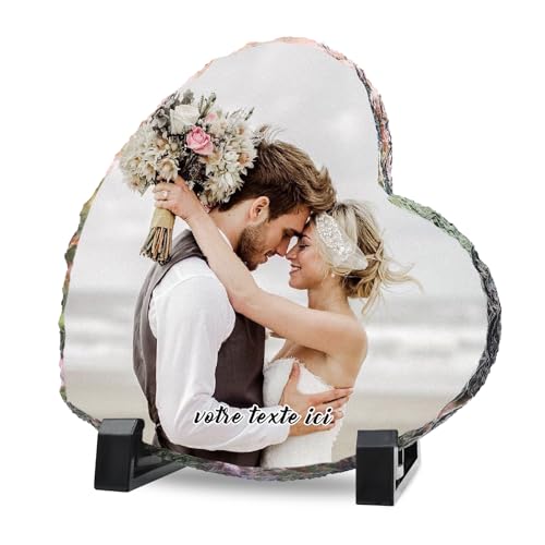 iDIY Cadeau Personnalisé Femme et Homme - Cadre Photo Personnalisé avec photo texte, Idee Cadeau pour Couple, Papa, Maman, Anniversaire Original, Cadeau...