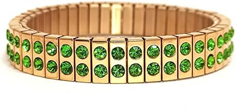 HANDMADE Luxury Gemstone Bracelet Peridot Anniversary Gift for Her Wedding Anniversary Bracelet for wife 96Swaroski Crystal Peridot GOLD Jewelry HAND MADE Jewellery Ladies Bangle for New Mom 2ct